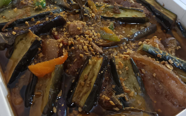 PORK BINAGOONGAN WITH TALONG